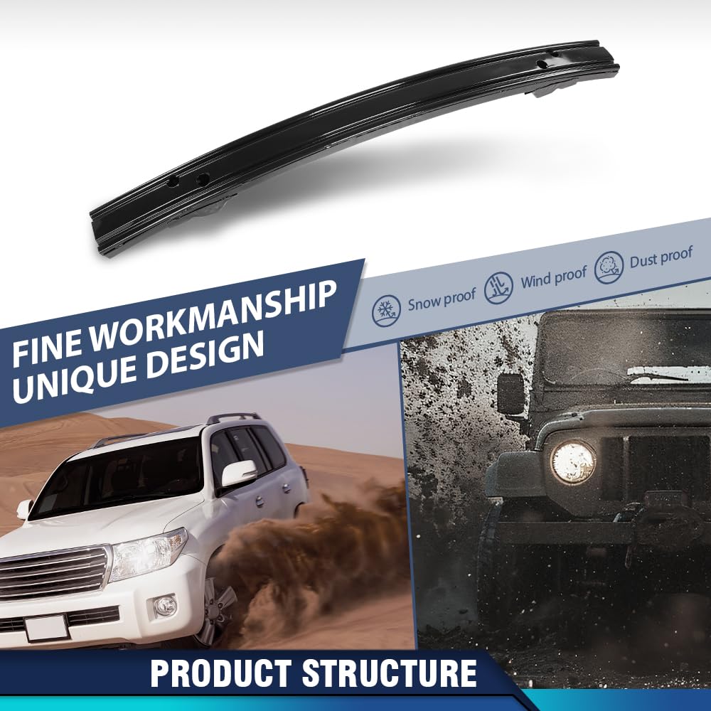 PIT66 Rear Bumper ReinForcement Steel 1 PC, FO1106370 Black