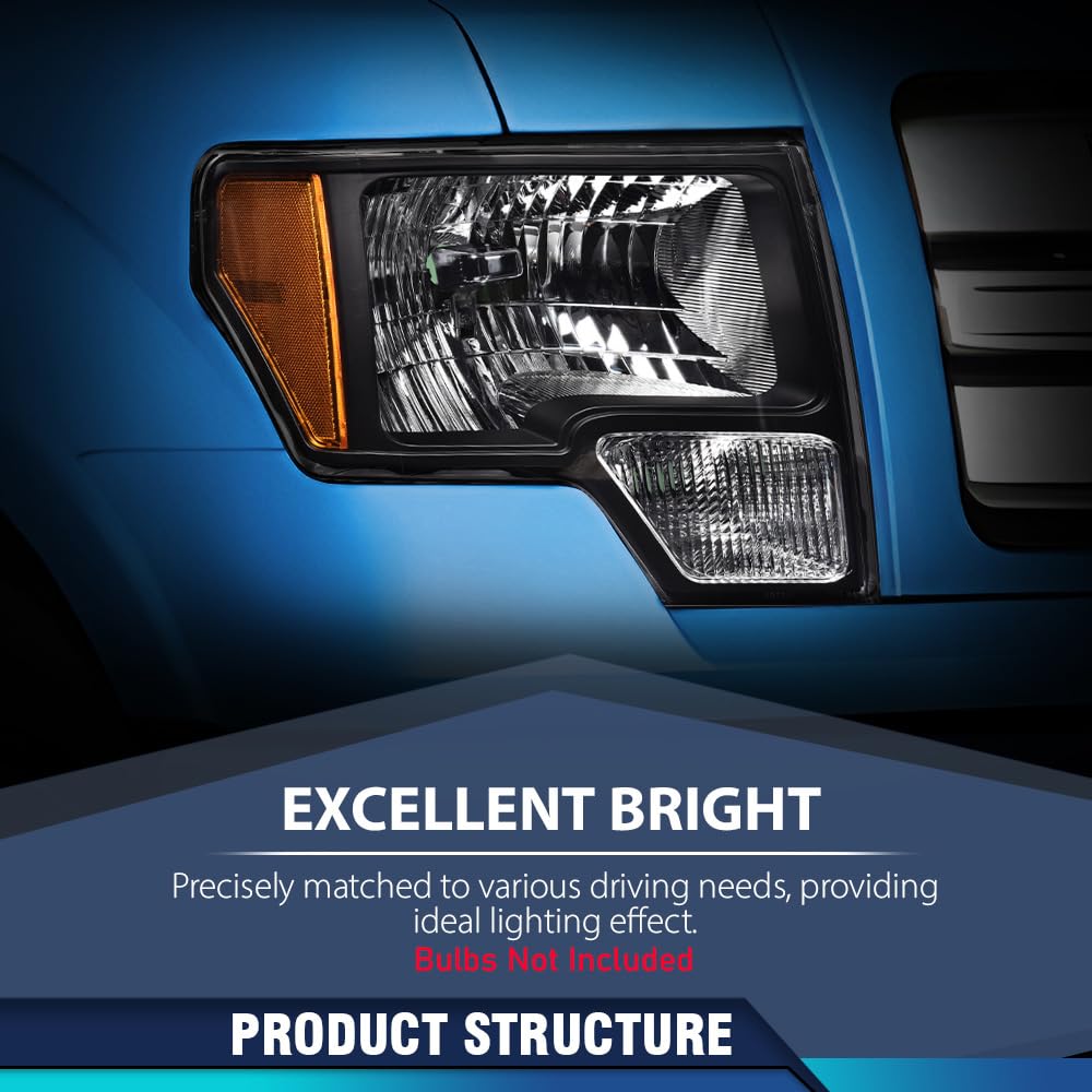 PIT66 Headlights Assembly Fit 2009-2014 Ford F150