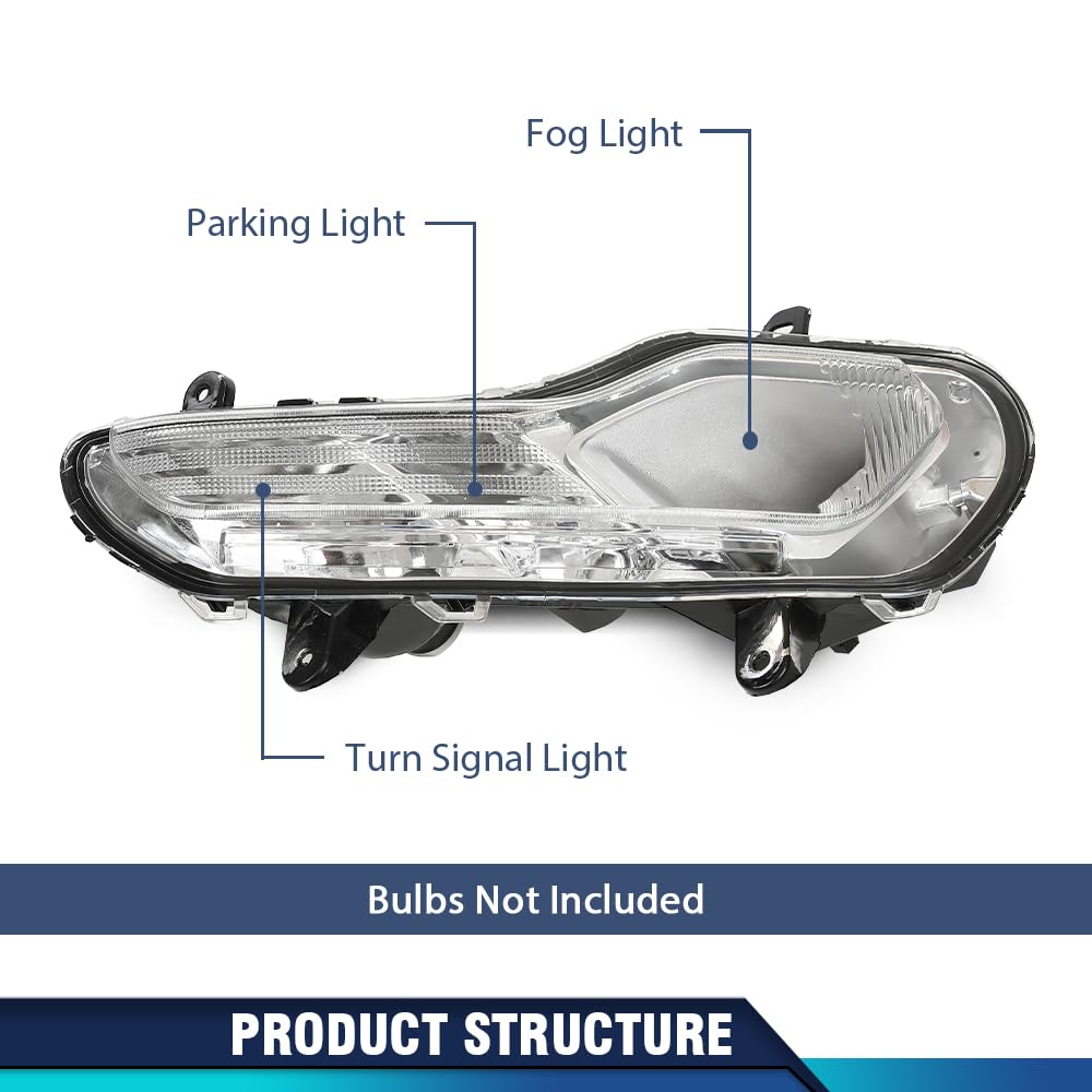 PIT66 Fog Lights Compatible with Ford Kuga Escape 2013 2014 2015 2016 Front Bumper Fog Lamp Accessories Left And Right Side