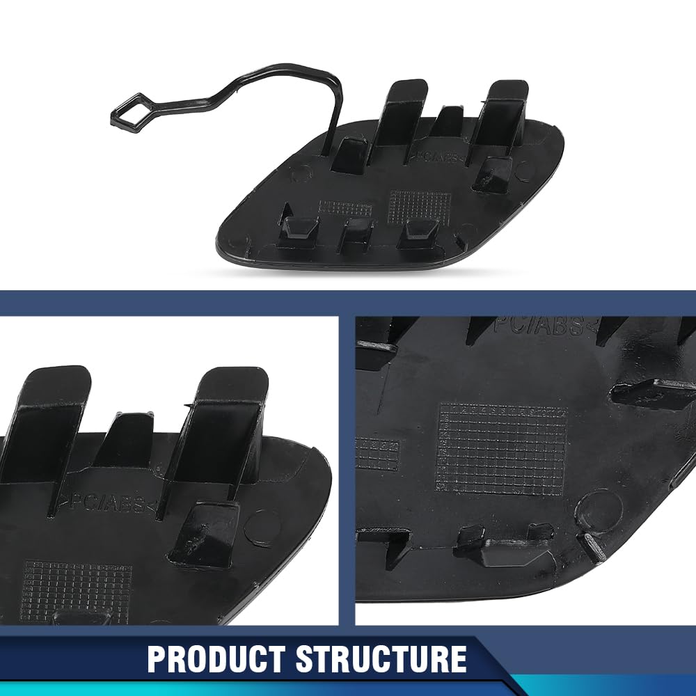 PIT66 Bumper Tow Hook Cover Cap Compatible with Benz E250 E350 E400 E550 2014 2015 2016 A2128852422 Black