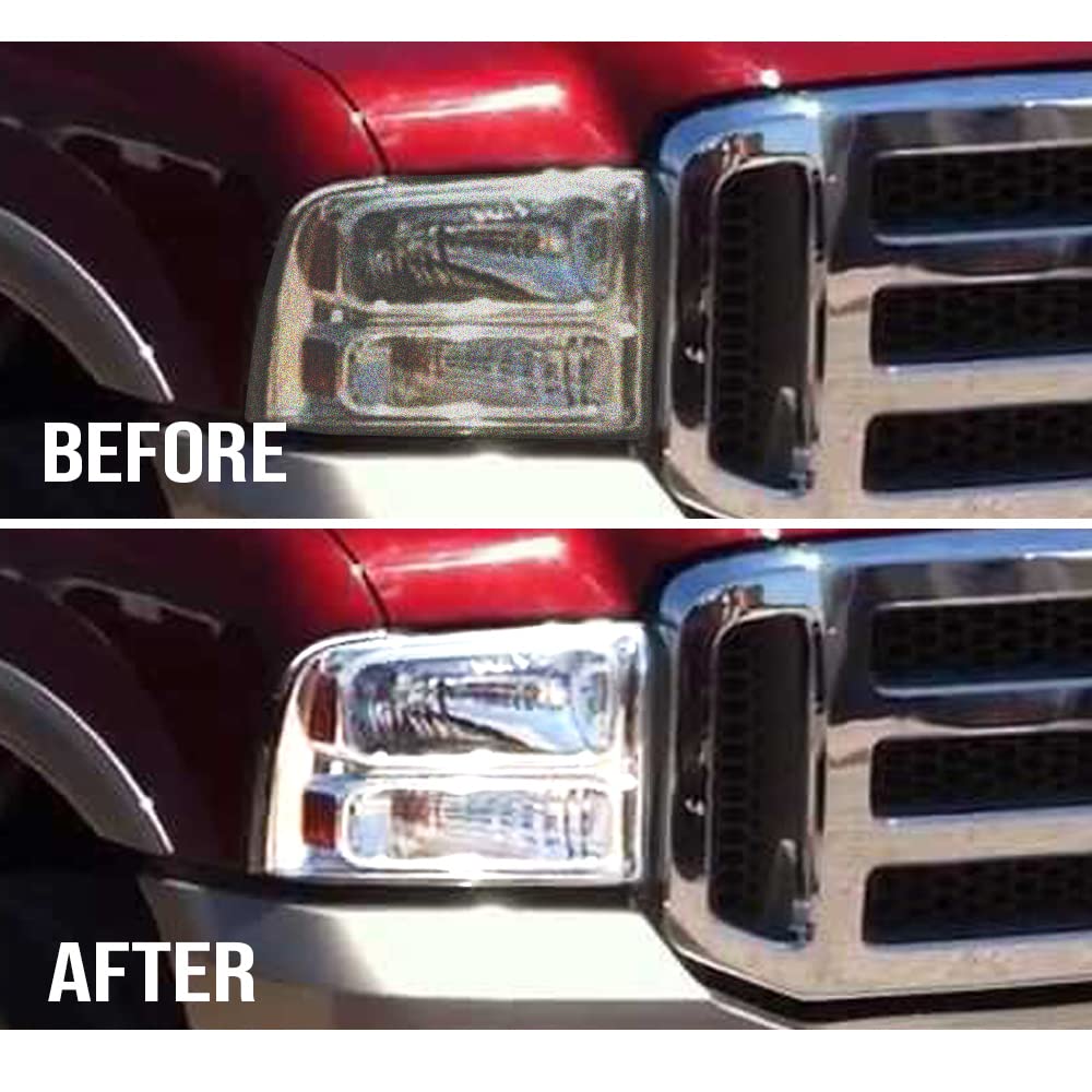 PIT66 Headlight Lens Cover, Compatible with 2005-2007 Ford F250 F350 F450 F550 Super Duty Clear