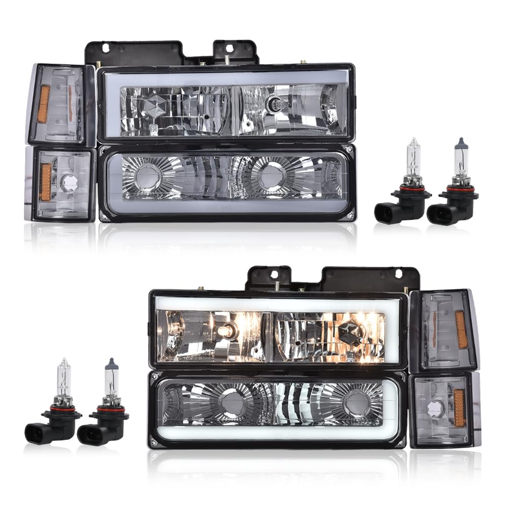 PIT66 LED DRL Headlight Assembly Fit 1994-1998 Chevy C10 C/K 1500 2500 3500