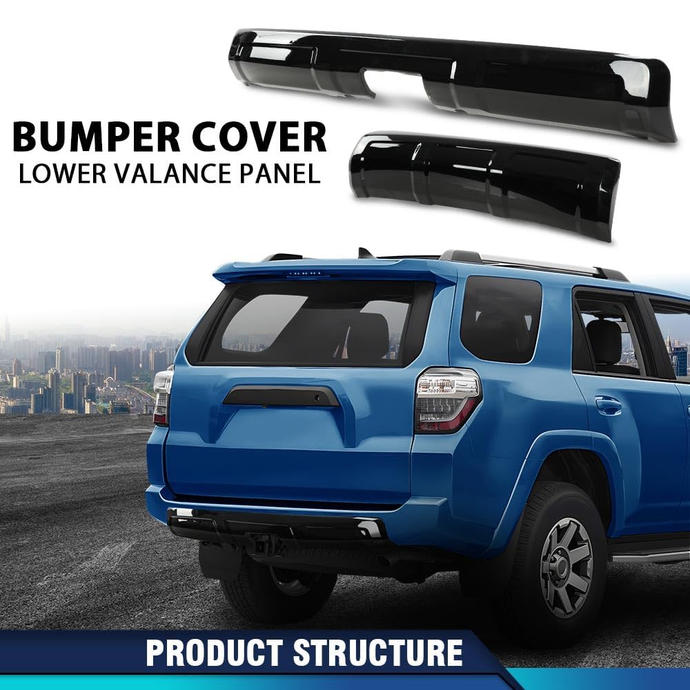 PIT66 Front & Rear Lower Valance Panel Bumper Cover, Black
