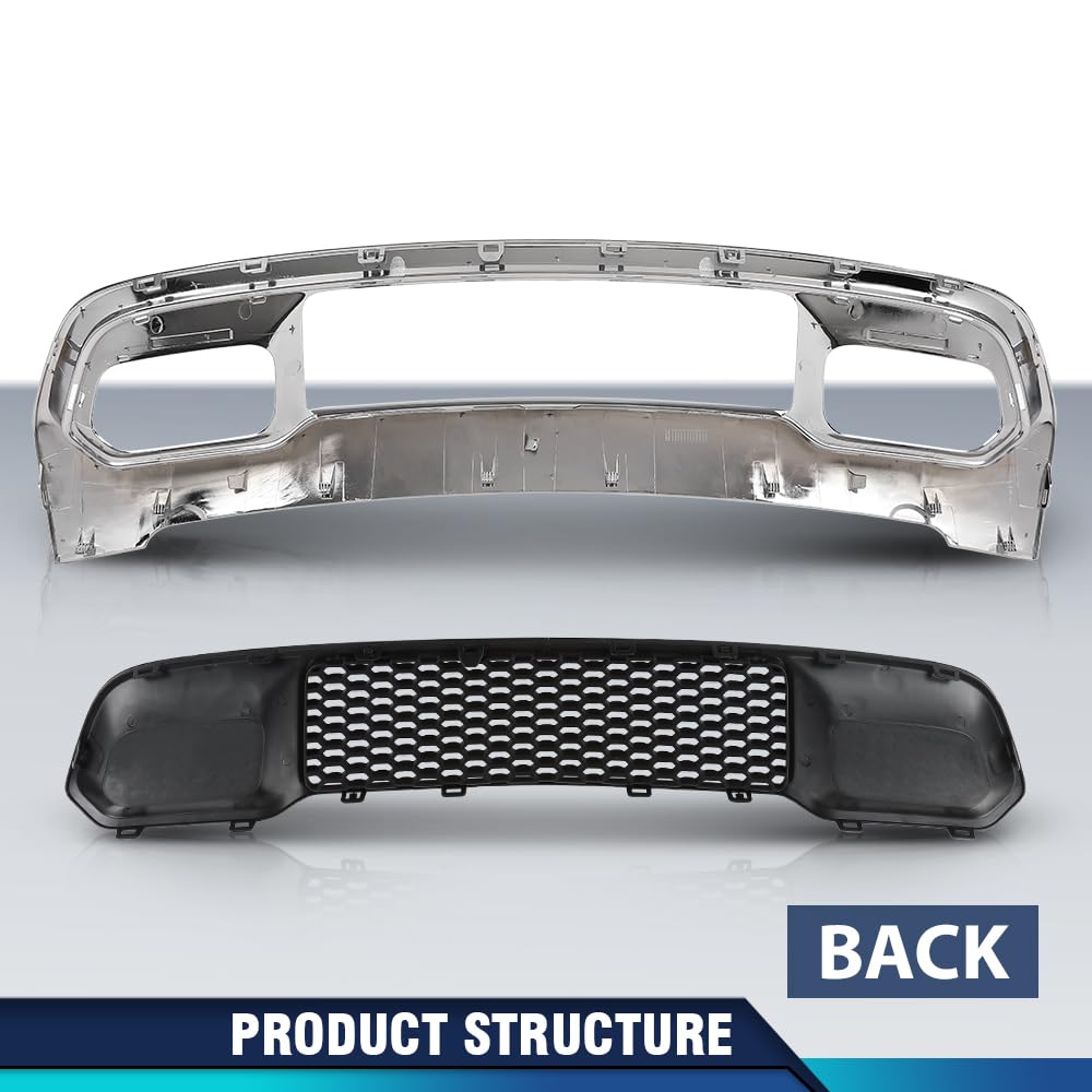 PIT66 Front Lower Grille & Chrome Bumper Grill Fit Grand Cherokee 2017-2022