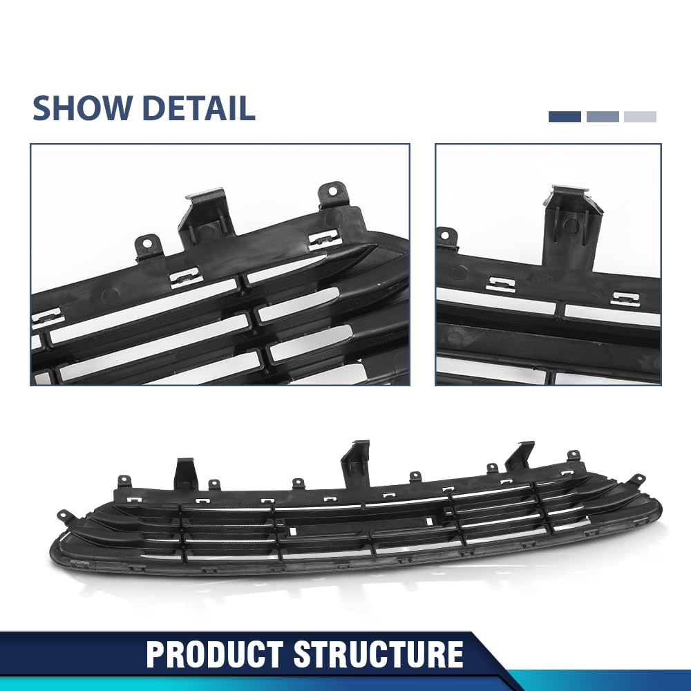 PIT66 Front Lower Grille Shell Insert Fit Buick Envision 2016-2018 Black