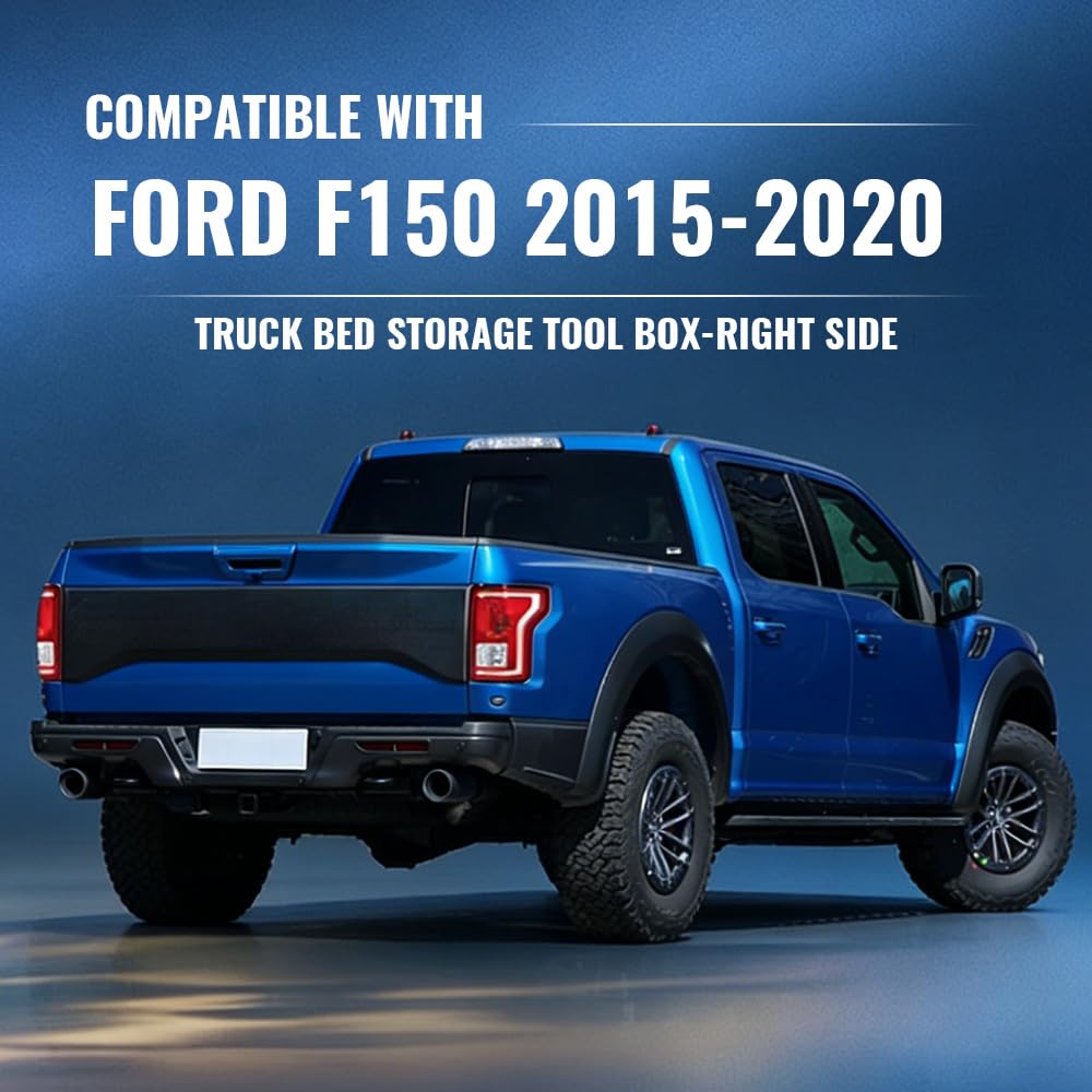 PIT66 Truck Bed Storage Box Fit Ford F150 2015-2020 Lockable Tool Box Right