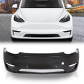 PIT66 Front Bumper Cover Panel W/Park Sensor Hole, Compatible with Tesla Model Y 2020 2021 2022 2023 Replacement 149374500A, 1493736S0A Black Primed