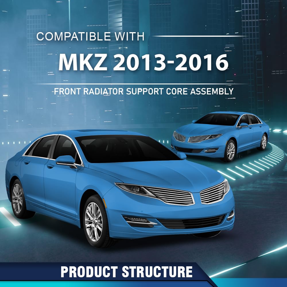 PIT66 Front Radiator Support Core Assembly Compatible with Lincoln MKZ 2013-2016 DP5Z16138E Black PP