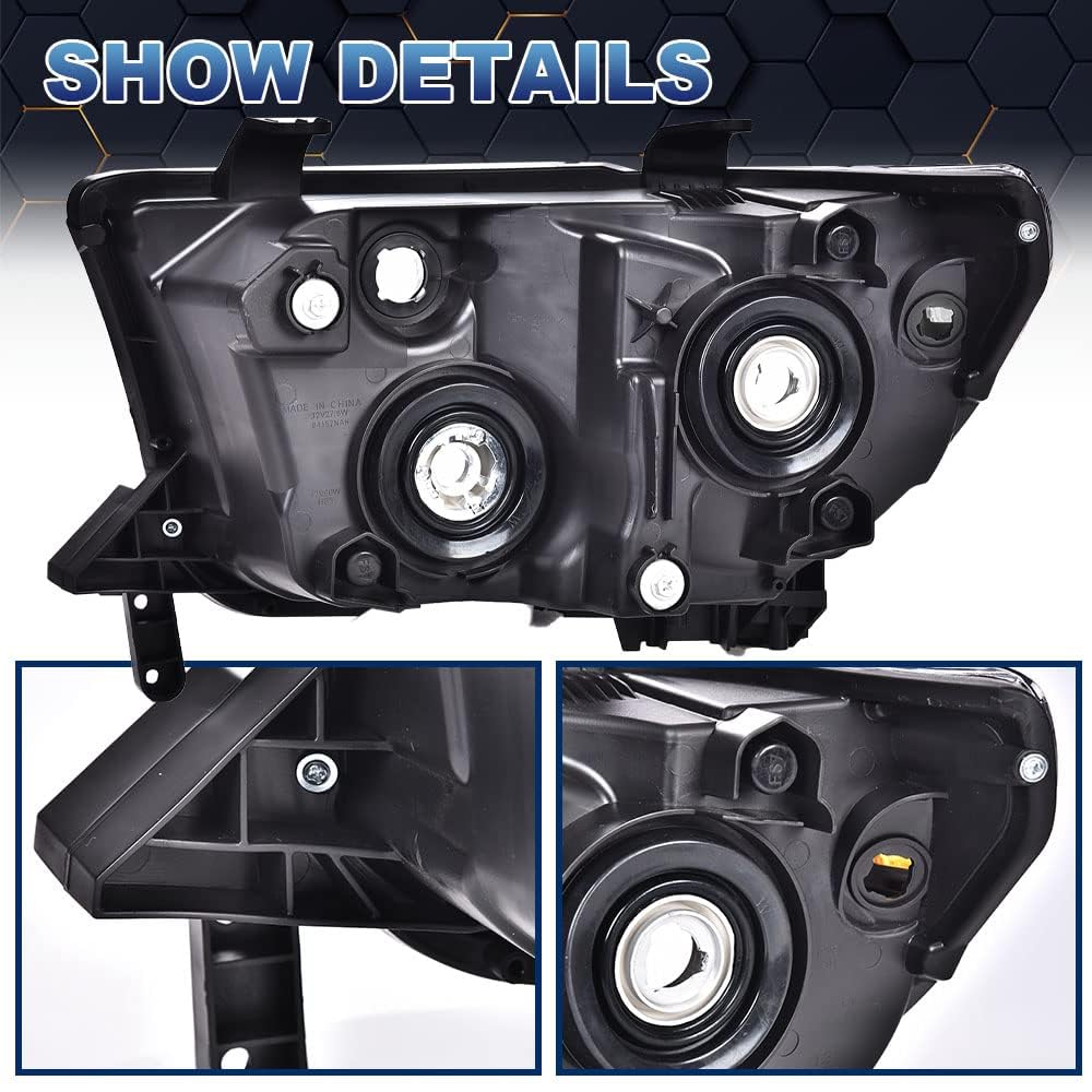 PIT66 Headlights Assembly Fit 07-13 Tundra (W/O Headlight Leveling Models)