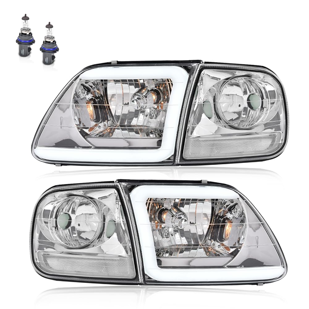 PIT66 LED DRL Headlight Assemblies Fit 1998-2003 Ford F150
