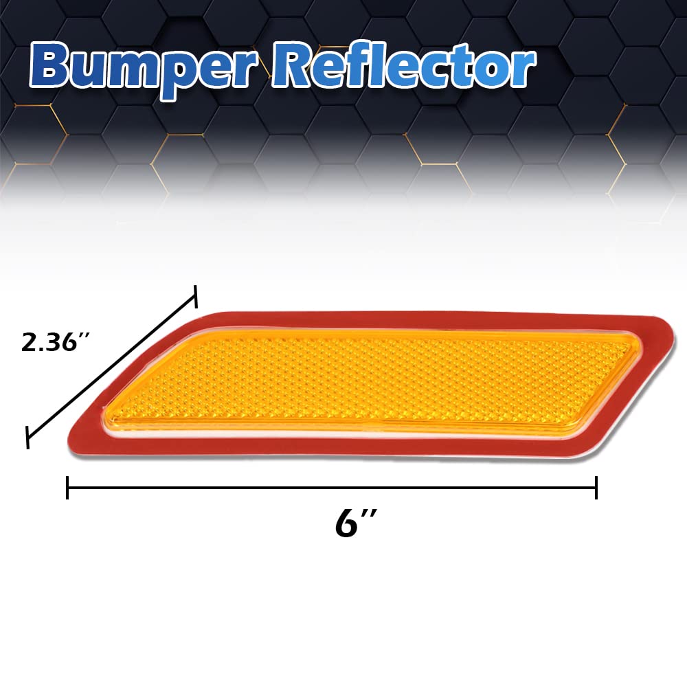 PIT66 Bumper Reflector, Compatible with 2012-2015 BMW 320i/328i/335i & 2014-2015 BMW 328d/ActiveHybrid 3 Base, Front Driver & Passenger Side, Orange #63147274522#BM2555102