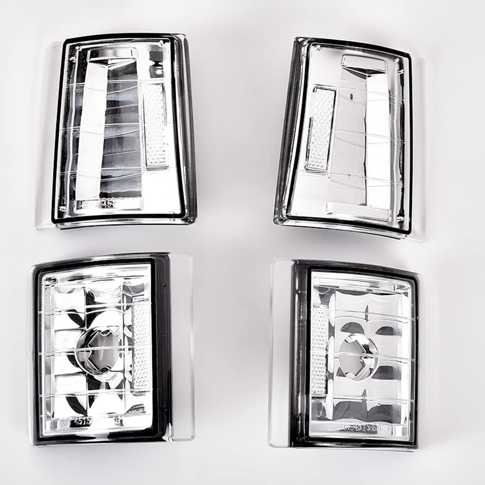 PIT66 Corner Signal Side Marker Light Lamps Compatible with 1994-1999 Chevy C/K 1500/2500/3500 Pickup,Compatible with 1994-1999 C/K 1500 2500 Suburban Blazer Clear Lens Chrome Housing Clear Reflector