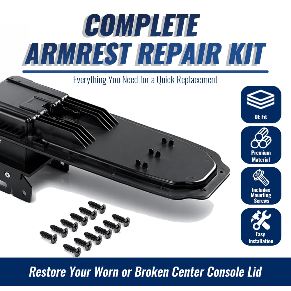 PIT66 Black Center Console Lid, Compatible with Ford Ranger 2004-2011