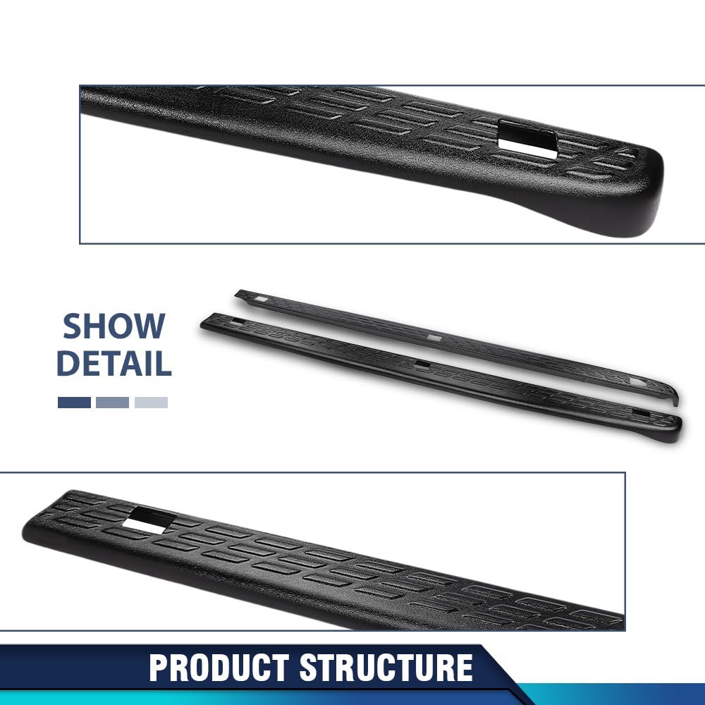PIT66 Truck Bed Rail Caps ABS Black 2PCS Fit Chevy Silverado 1500 2007-2013