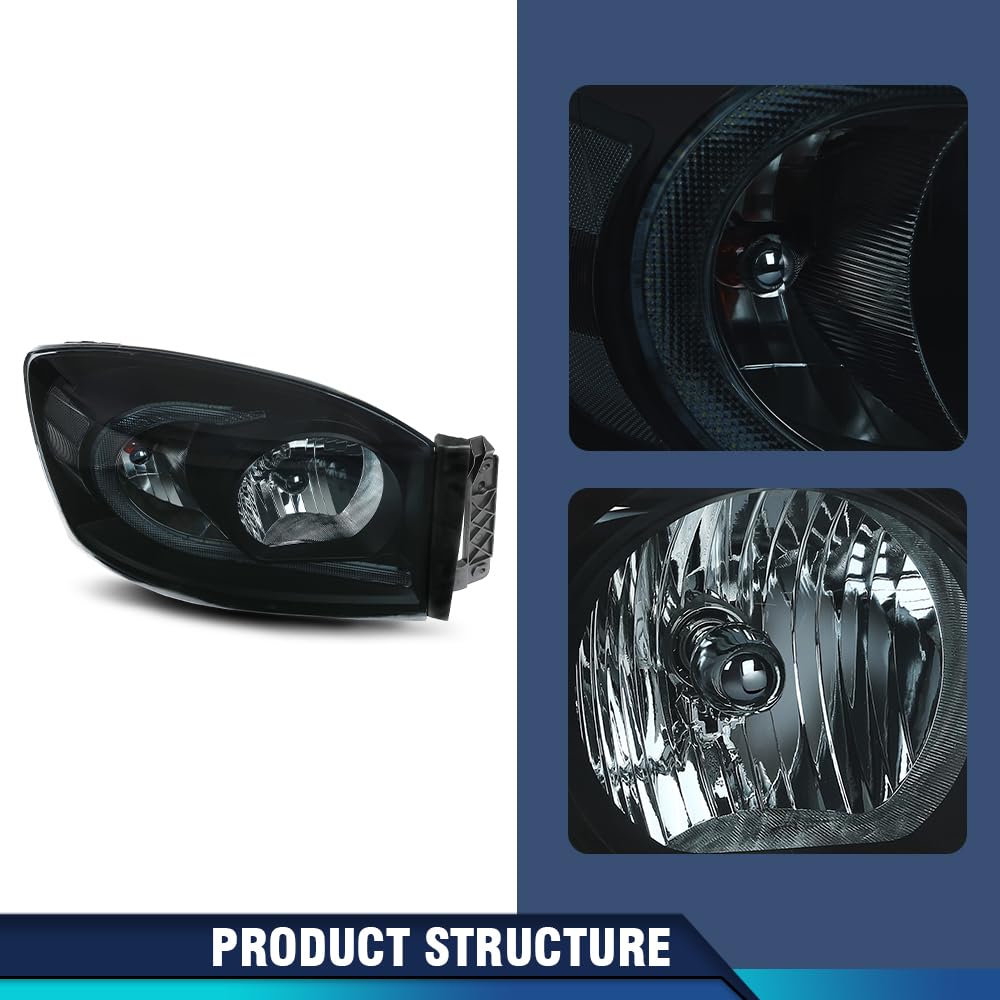 PIT66 LED Light Bar Headlights Assembly Fit 2006-2008 Dodge Ram 1500