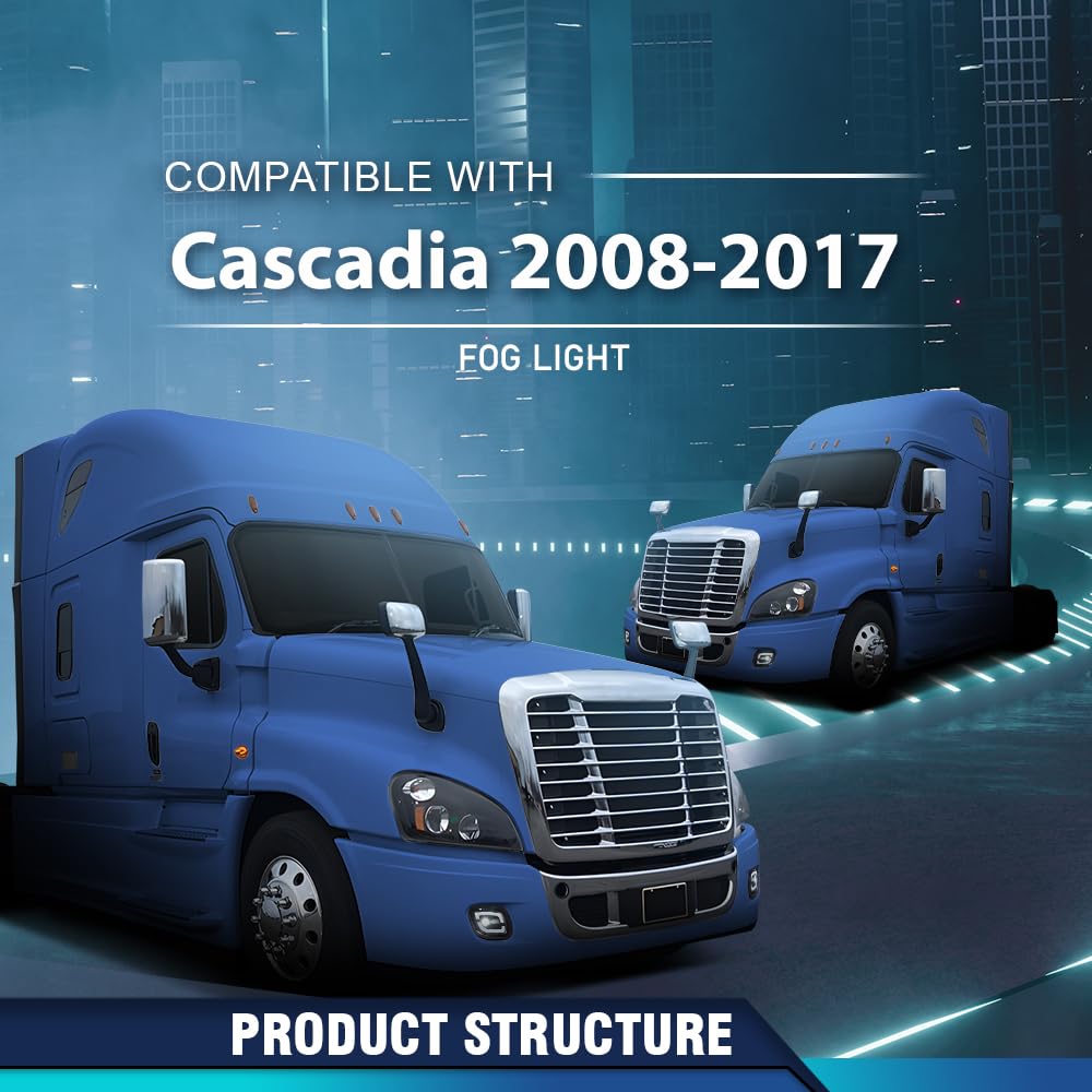 PIT66 LED Fog Lights Compatible with Freightliner Cascadia 2008-2017