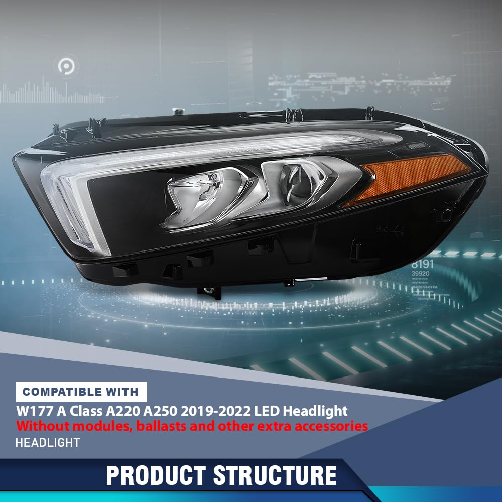 PIT66 LED Headlight Driver side Fit Benz W177 A Class A220 A250 2019-2022