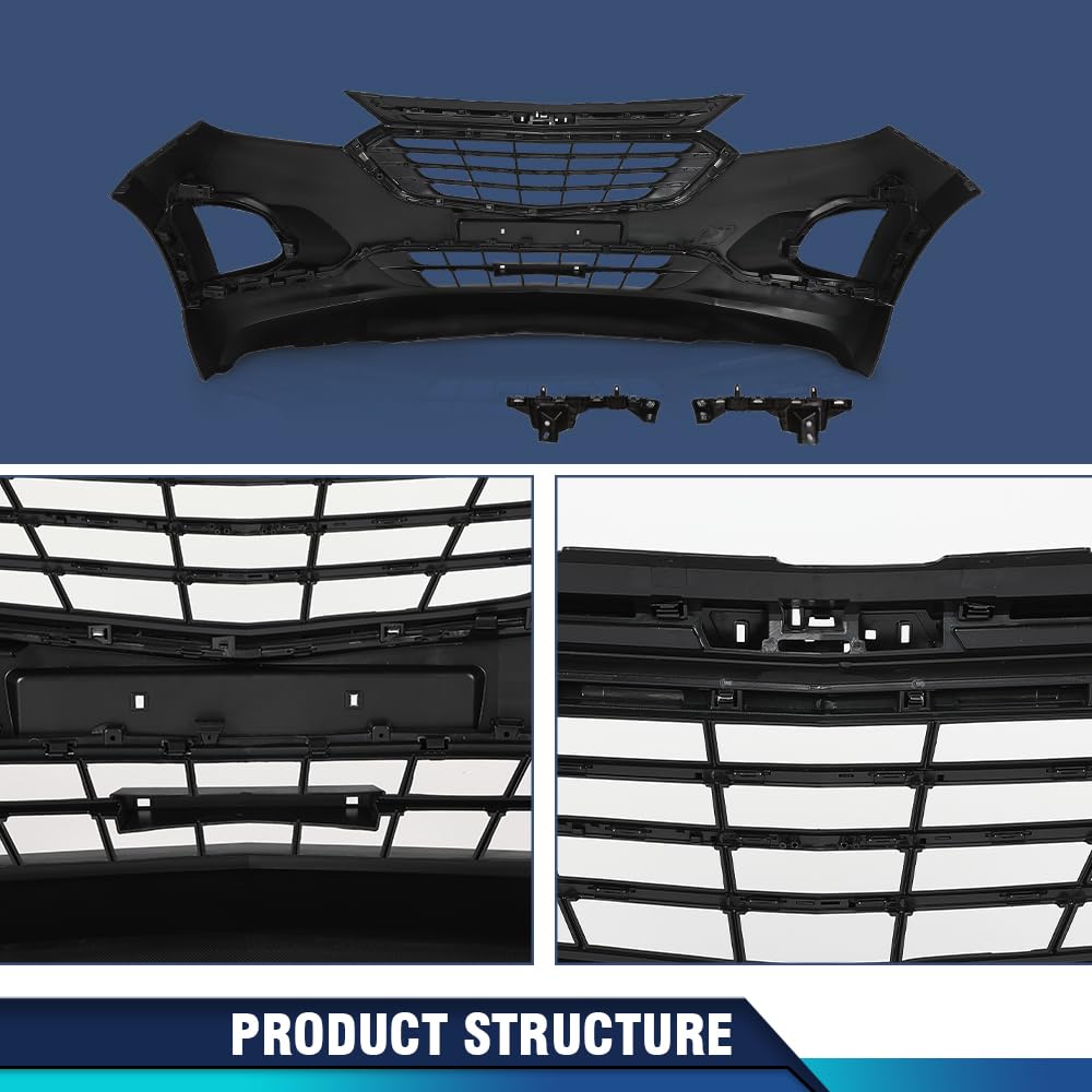 PIT66 Front Bumper Upper Lower Grille Kit Fit Chevy Equinox 2018-202