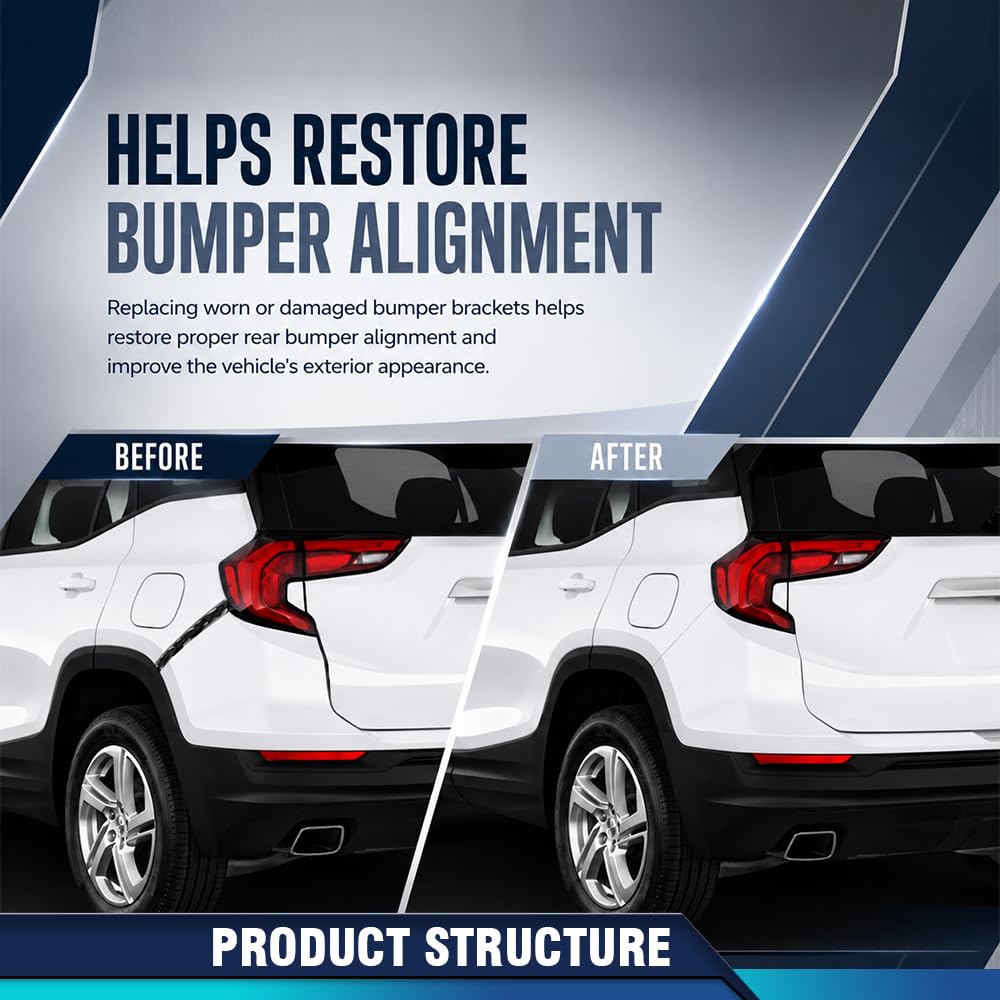 PIT66 Rear Left Bumper Bracket PP Black Fit GMC Terrain 2018-2023