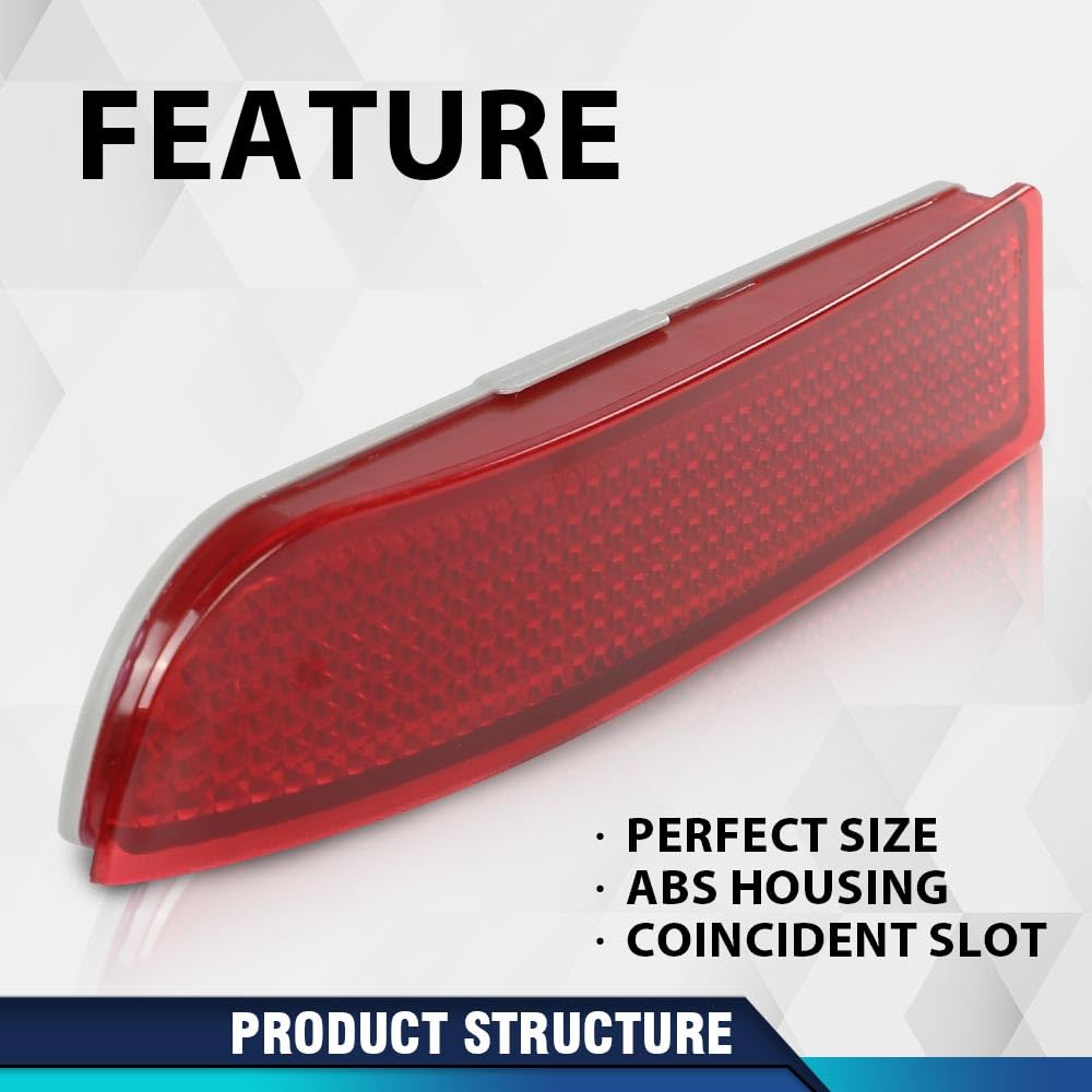 PIT66 Tail Brake Stop Lamp Rear Bumper Reflector Compatible with Toyota RAV4 2006-2012 Pair Red