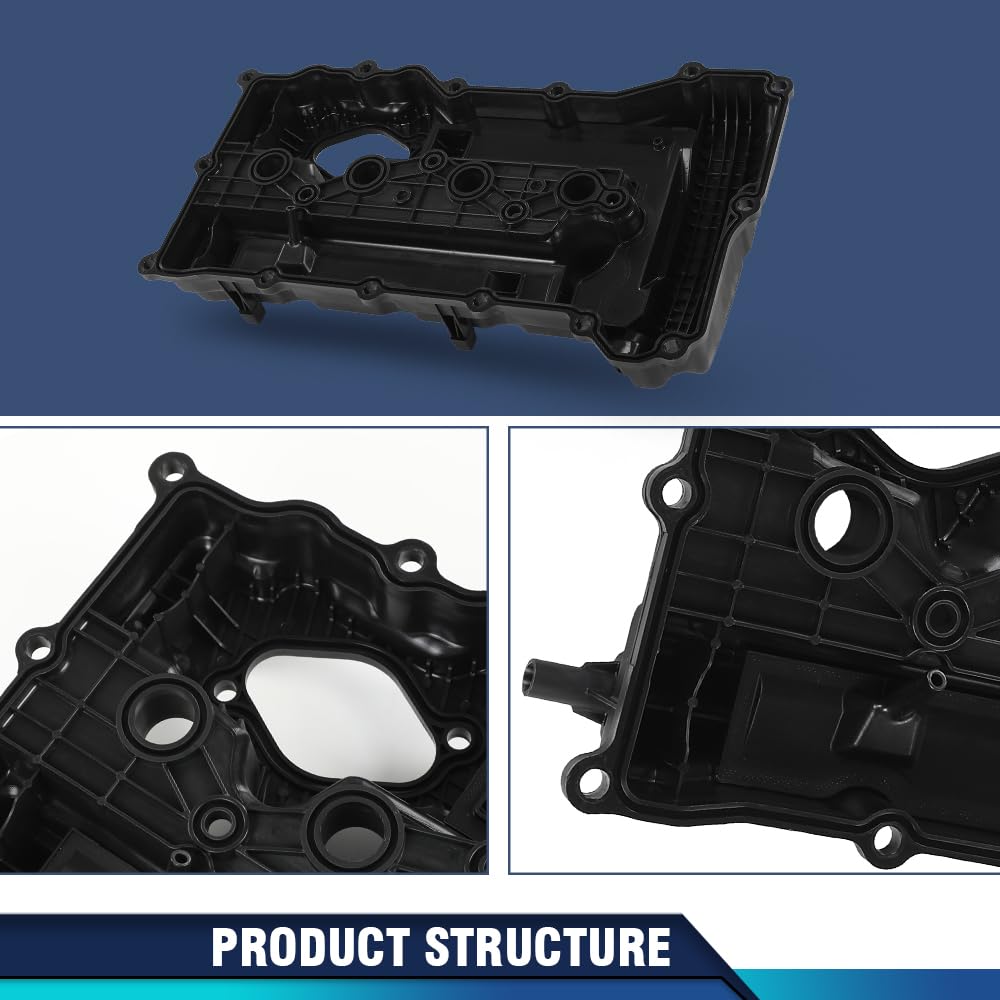 PIT66 Engine Valve Cover w/Gasket Compatible with Hyundai Tucson 2014-2015/ Fit Kia Optima 2011-2015/ Fit Kia Sportage 2011-2016 Black