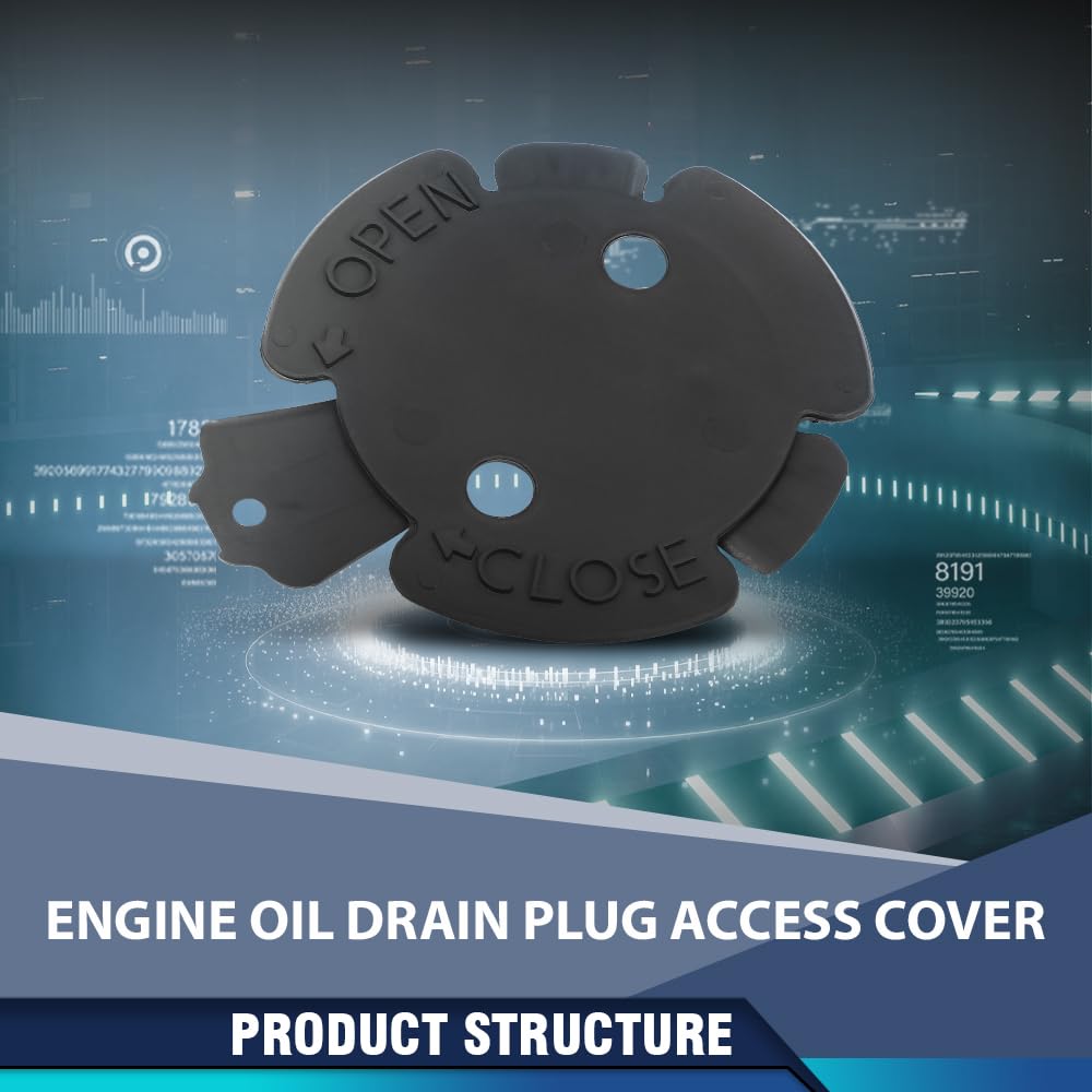 PIT66 Engine Oil Drain Plug Access Cover Compatible with BMW 5 Series F07 F10 2001/2006-2009/2013,6 Series F06 2003-2011/2015,7 Series F01 F02 2006-2007/2012 51757209541 Black