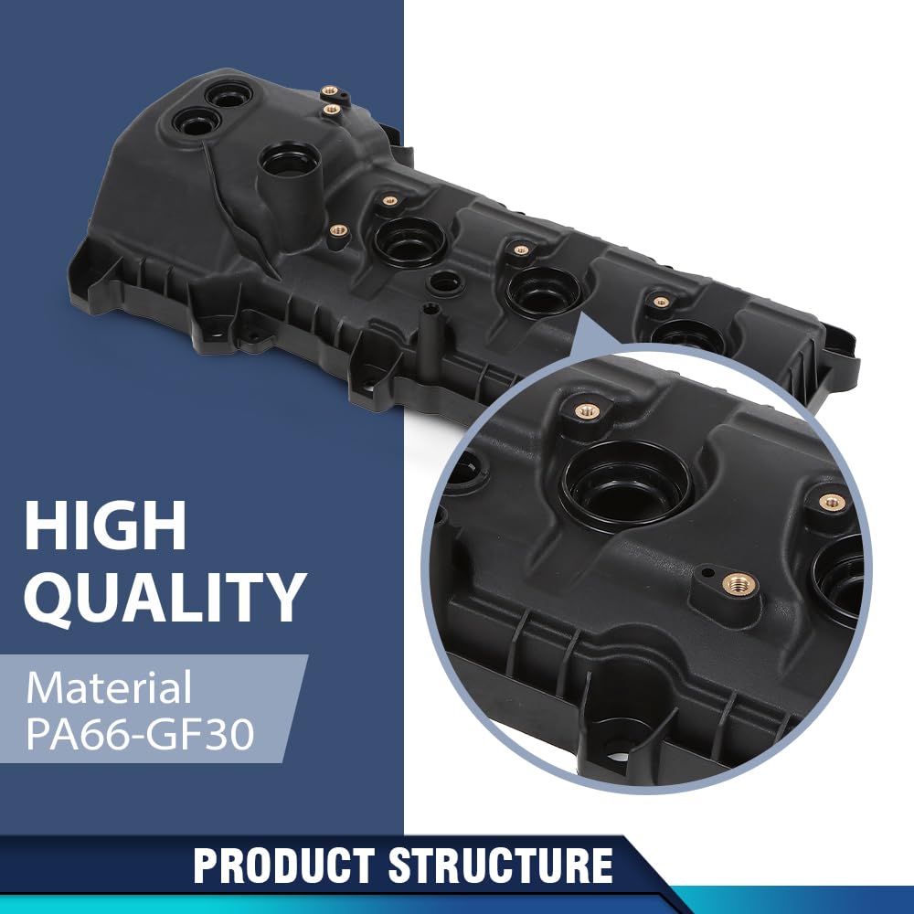 PIT66 Engine Valve Covers Set Compatible with 2011-2018 Ford Edge 3.5L 3.7L, Fit 2015-2017 Ford F150 3.5L 3.7L W/O Cam Sensor Port Hole, NON-Turbocharged