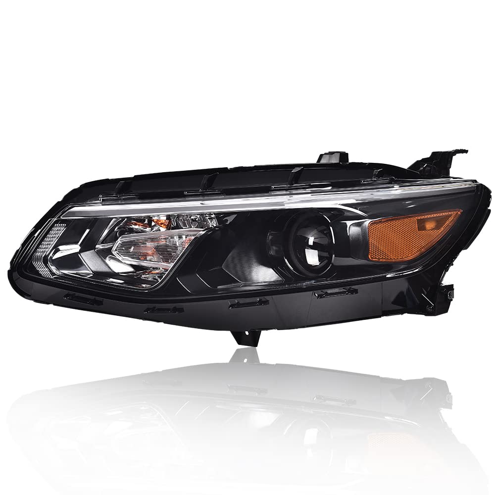 PIT66 Headlight Assembly Compatible with 2016-2018 Chevy Malibu Halogen Model Headlamp Driver & Passenger Side #84324410 84131409