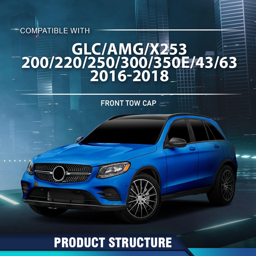 PIT66 Front Bumper Tow Hook Cover Cap Fit Benz GLC-Class X253 2016-2018