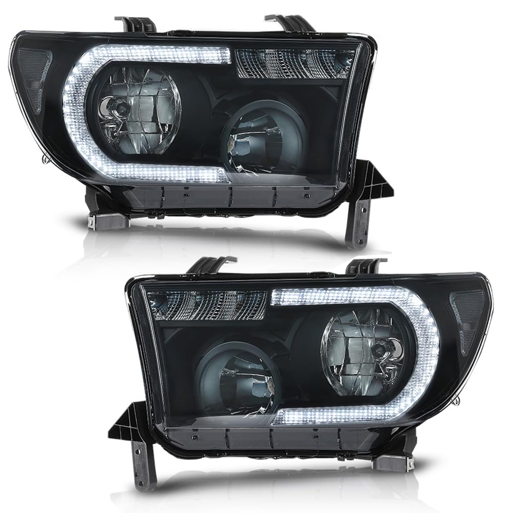 PIT66 LED Headlights Assembly Fit 2007-2013 Toyota Tundra, 08-17 Sequoia