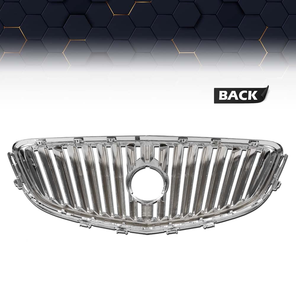 PIT66 Front Upper Bumper Grille Assembly Fit Buick Verano 2012-2017, Chrome
