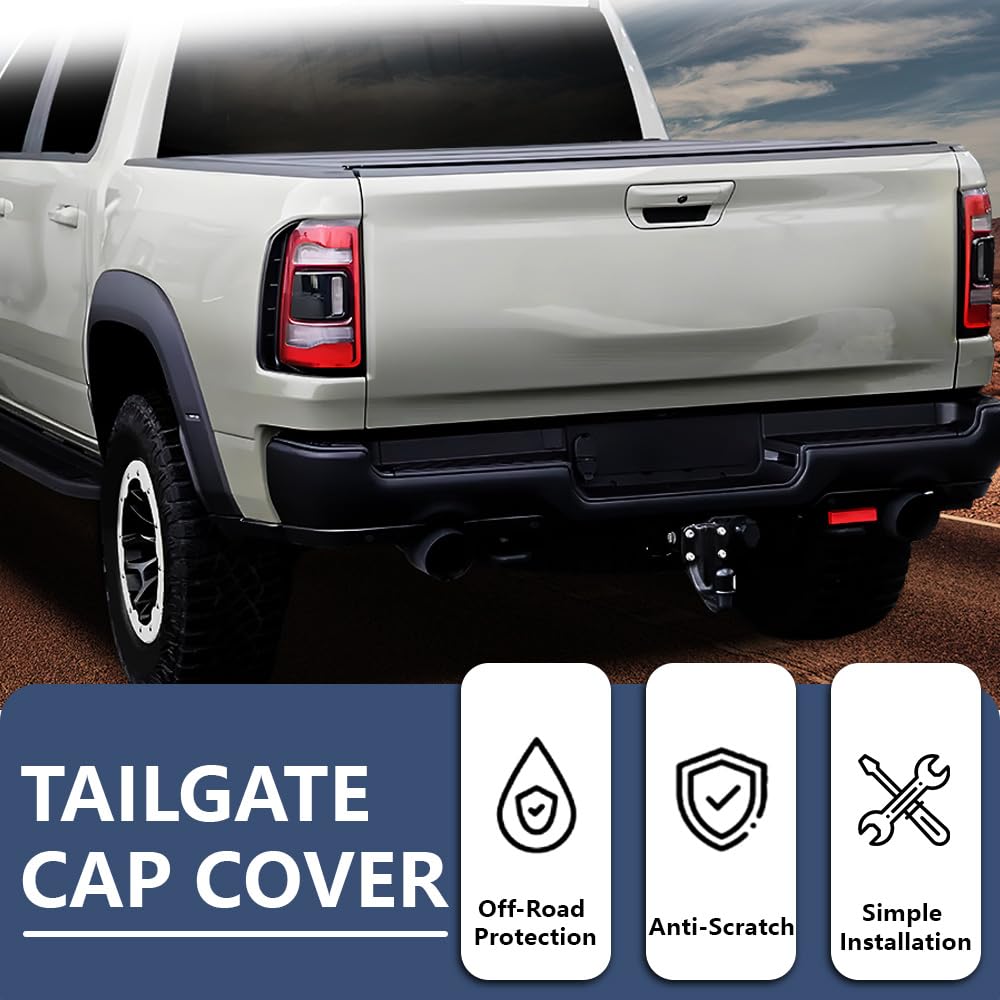 PIT66 1PC Tailgate Spoiler Cap Molding, Fit Dodge Ram 2500 3500 2019-2024