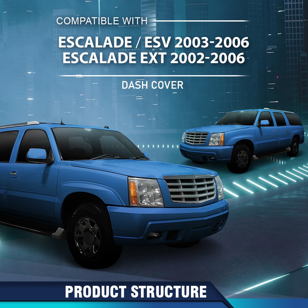 PIT66 TPE Dash Cover Bezel Fit Cadillac Escalade ESV EXT 2002-2006