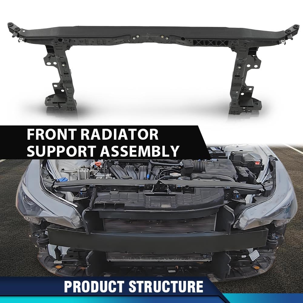 PIT66 Front Radiator Support Assembly Compatible with Hyundai Elantra 2021 2022 2023 HY1225222, 64101AB000 Black