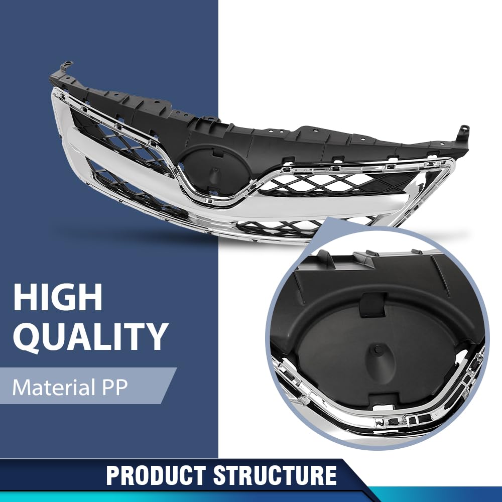 PIT66 Front Bumper Upper Lower Grille Set Fit Toyota Corolla 2011-2013
