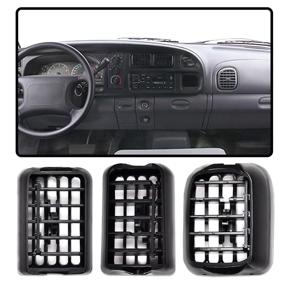 PIT66 A/C Heater Dash Bezel Vents Compatible with Dodge Ram 1500 2500 3500 1998 1999 2000 2001 2002 Dashboard 5GK51DX9AA, 5EU11DX9AB, 926469