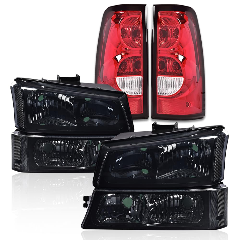 PIT66 Front Headlights + Tail Lights Assembly Fit 2003-2006 Chevy Silverado