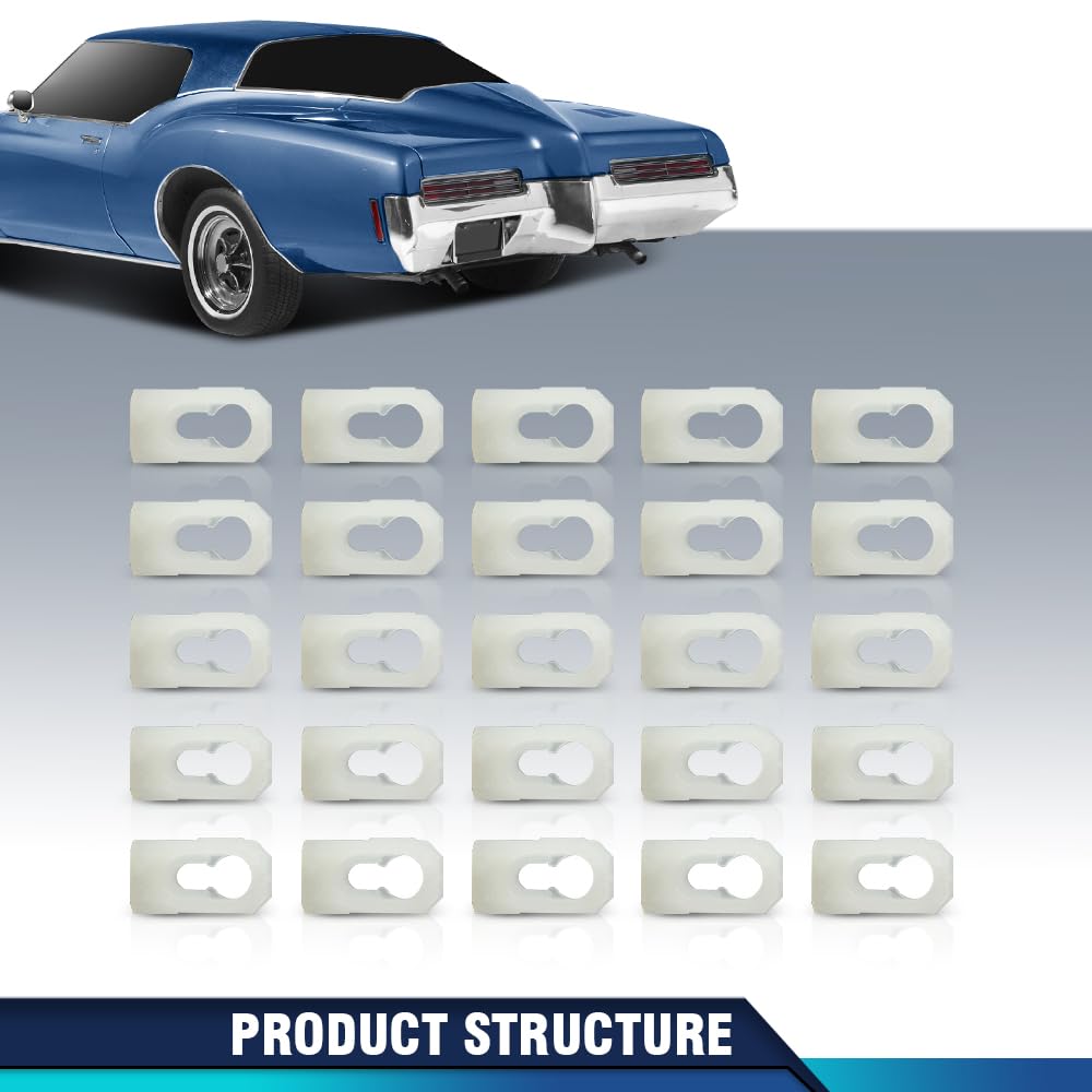 PIT66 25pcs Top Trim Molding Clips(Without Screws) PE Compatible with Buick Riviera Electra Gran Sport GM Cars 1960-1970 7731589