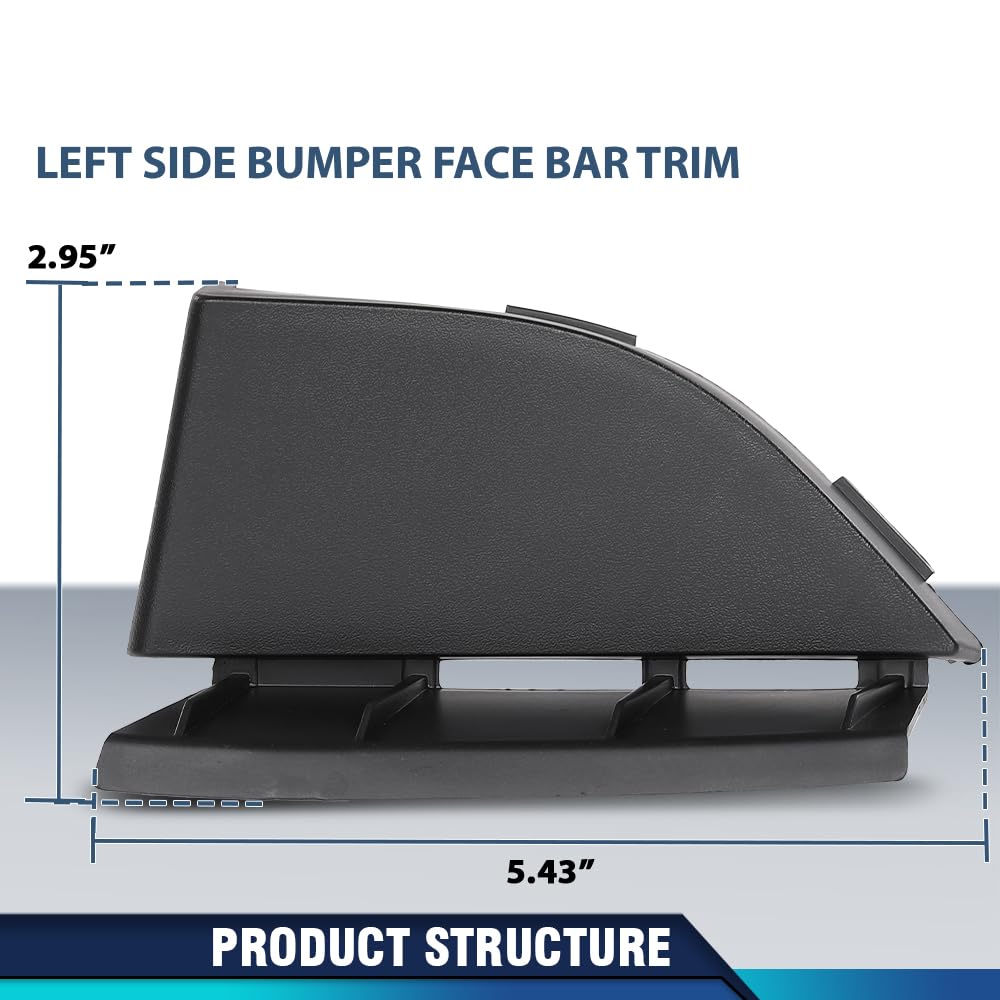 PIT66 Front Bumper Face Bar Trim Molding Left Driver Side, FO1032109 Black