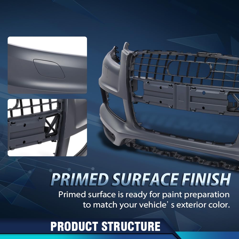 PIT66 Front Bumper Cover PP Blue Fit Audi Q7 S-line & SQ7 2010-2015