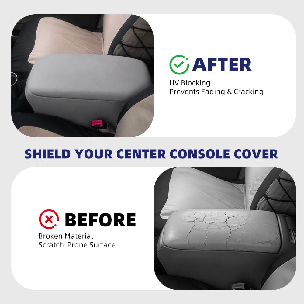 PIT66 Center Console Armrest Lid Fit Ford Explorer 1997-2000 Light Gray