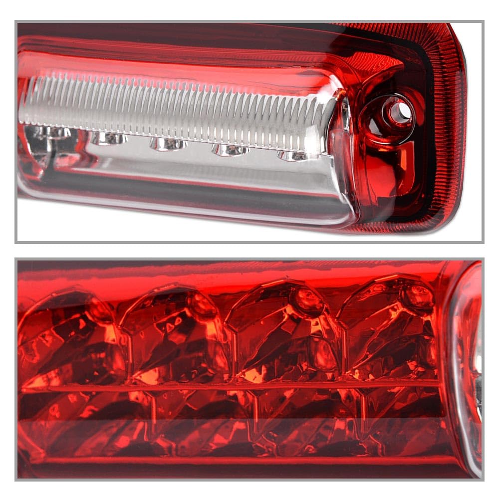 PIT66 LED 3rd Third Brake Light & Headlights Assembly Fit Chevy Silverado & GMC Sierra 1500 2500HD 3500 1999-2006 Halogen Smoke&Red Lens 12210025R, 12210025LCAPA, GM2502187