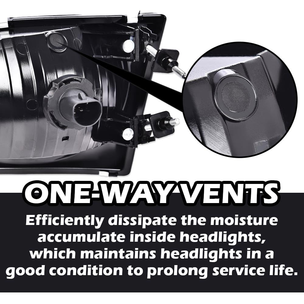 PIT66 Headlights Assembly Halogen Fit 1998-2003 Ford F150, 04 F150 Heritage