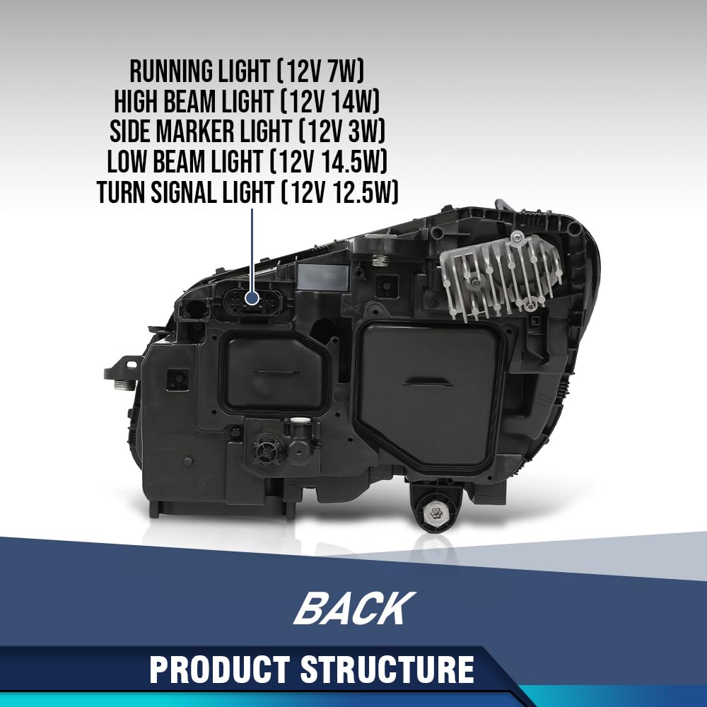 PIT66 LED Right Headlights Assembly Fit Benz C-Class C300 W205 2015-2018