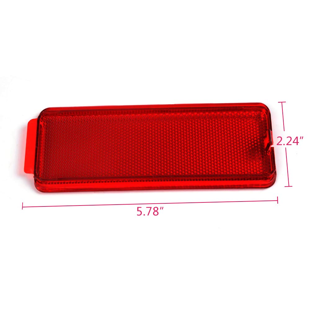 PIT66 Interior Front Rear Door Reflector Door Trim Panel Compatible with 99-07 Ford Super Duty F250 F350 F450 F550/00-05 Excursion Red Premium