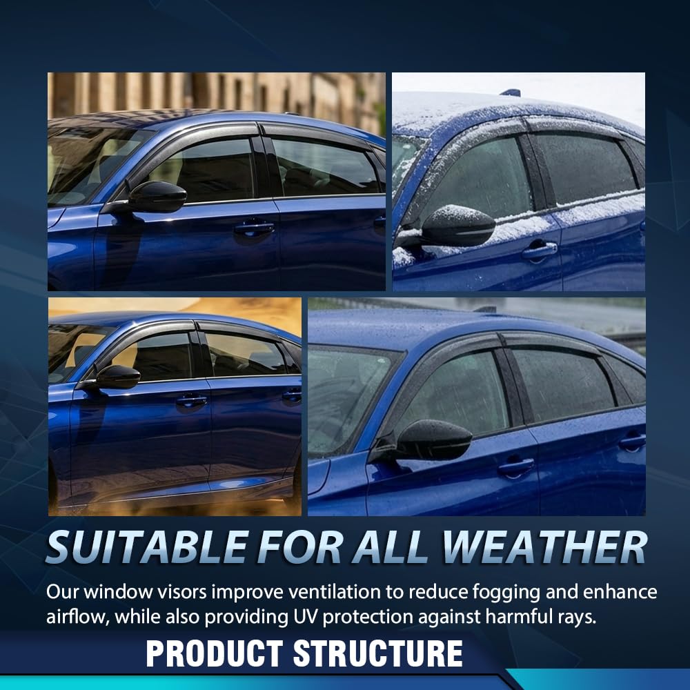 PIT66 Window Visors Rain Guards PMMA 4PCS Smoke