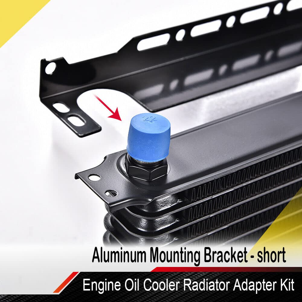 PIT66 340MM Aluminum Mounting Bracket Engine Oil Cooler Radiator Adapter Kit Compatible with Japanese Model（Universal Short-Style，Oil Cooler Not Include ）