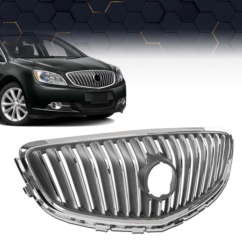 PIT66 Front Upper Bumper Grille Assembly Fit Buick Verano 2012-2017, Chrome