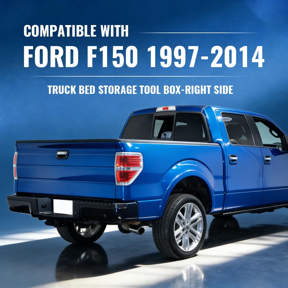 PIT66 Truck Bed Storage Box Right Side Fit Ford F150 1997-2014
