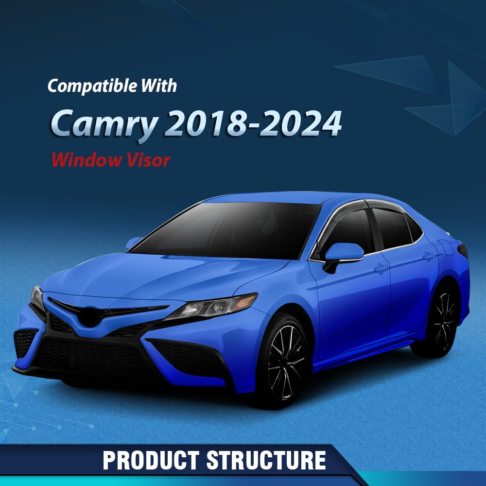 PIT66 in-Channel Ventvisor Window Deflectors Fit Toyota Camry 2018-2024